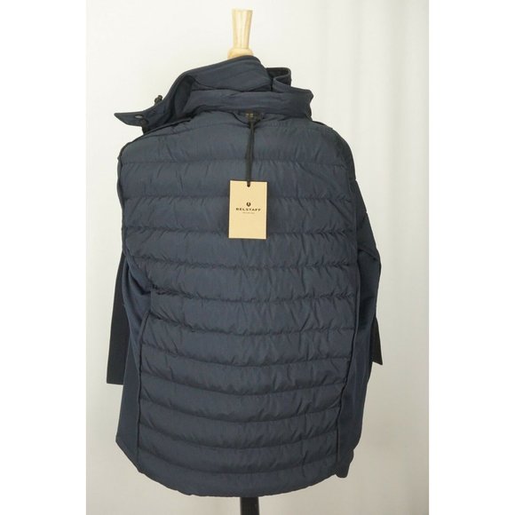 Belstaff Nevis Dark Navy Quilted Hooded Jacket Sz 48 Brand New W Tags - Picture 7 of 10